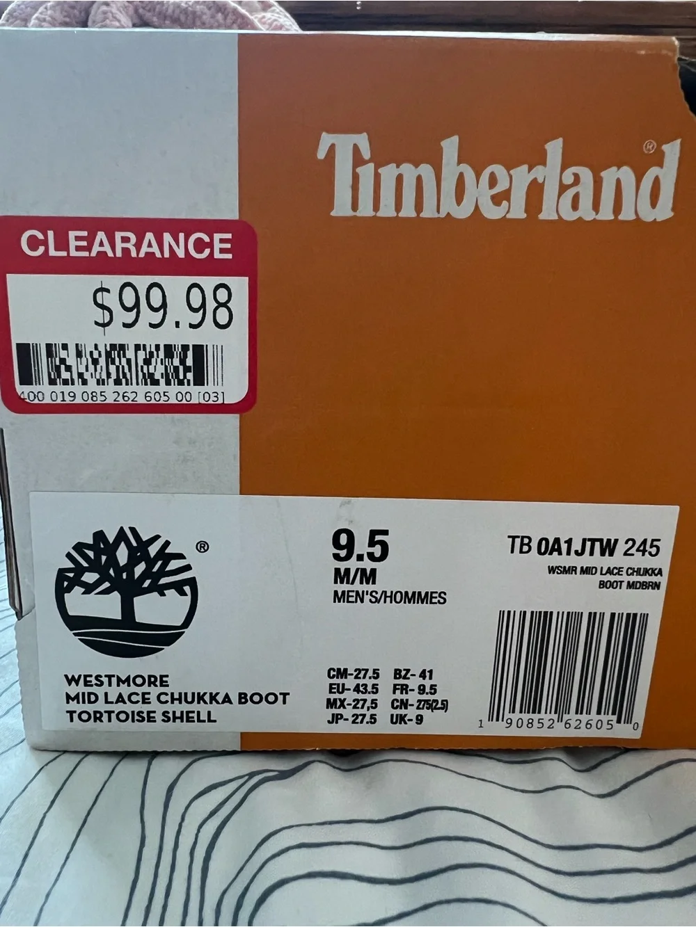 NEW W/Box Timberland Men's Dark Brown Leather Chukka Boots with Cream Sole